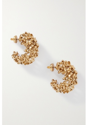 Oscar de la Renta - Gold-tone Crystal Hoop Earrings - One size
