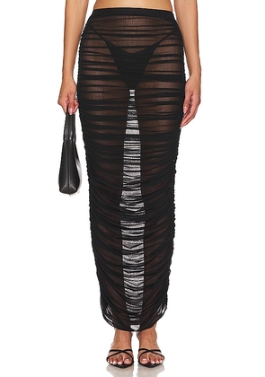 NBD Isabella Sheer Maxi Skirt in Black. Size S, XL, XS, XXS.