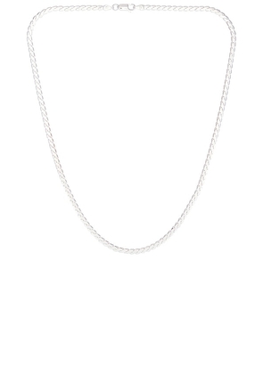 Loren Stewart Serpentine Chain Necklace in Metallic Silver.