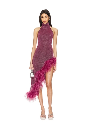 Oseree Lumiere Plumage Turtleneck Dress in Purple. Size M, S, XL.