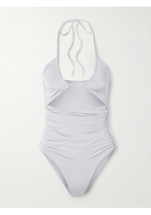 Magda Butrym - Ruched Cutout Halterneck Swimsuit - Gray - FR34,FR36,FR38,FR40,FR42