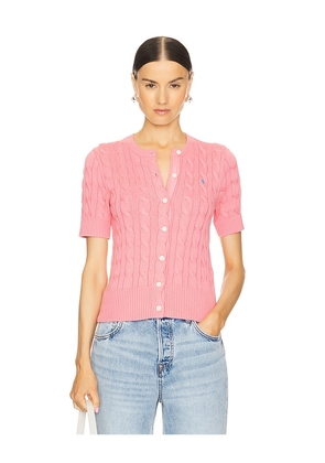Polo Ralph Lauren Short Sleeve Cardigan in Pink. Size XL, XXL, XXS.