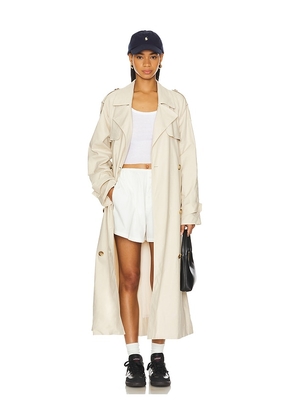 Lovers and Friends x Maggie MacDonald Leah Trench Coat in Cream. Size M, S, XL, XS, XXS.