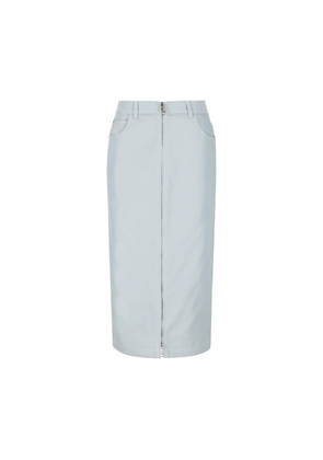 Fendi Zip-Up Denim Midi Skirt