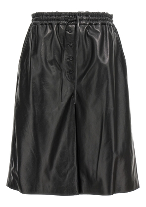 Jil Sander Black Leather Shorts