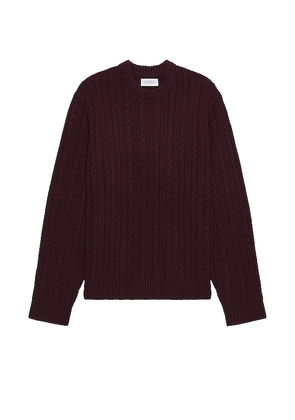 SATURDAYS NYC Nico Cable Knit Sweater in Burgundy. Size XL/1X.