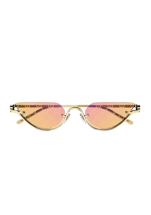Gucci Eyewear Gg1603S Linea Gg Logo 004 Gold Yellow Sunglasses