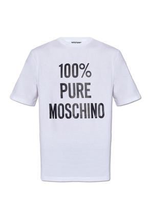 Moschino Slogan Printed Crewneck T-Shirt