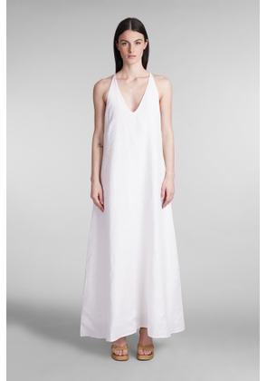 120% Lino Dress In White Cotton