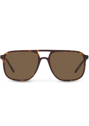Dolce & Gabbana Eyewear logo-print oversized sunglasses - Brown