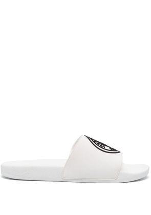 Versace Jeans Couture logo-embossed slip-on slides - White