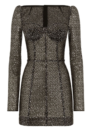 Dolce & Gabbana sequin-embellished bustier minidress - Black