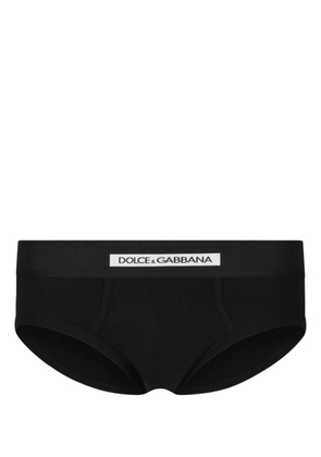 Dolce & Gabbana logo-waistband jersey trunks - Black