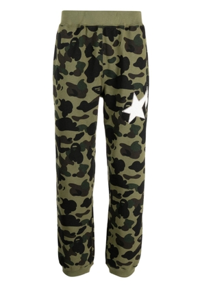A BATHING APE® camouflage-print cotton track pants - Green