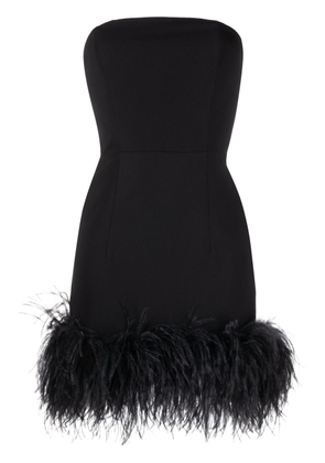 16Arlington Minelli feather-trim strapless minidress - Black