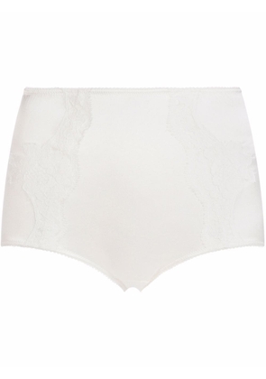 Dolce & Gabbana lace-panel high-waisted briefs - White