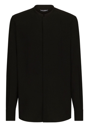 Dolce & Gabbana long-sleeved silk-blend shirt - Black