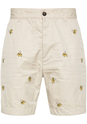 Dsquared2 banana-embroidered Bermuda shorts - Neutrals