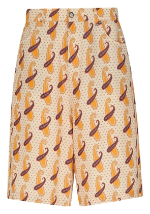 ETRO paisley-print linen bermuda shorts - Neutrals