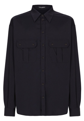 Dolce & Gabbana pleat-detail button-up shirt - Blue