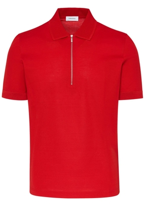 Ferragamo half-zip cotton polo shirt - Red