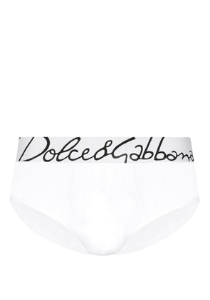 Dolce & Gabbana logo-waistband stretch-cotton briefs - White