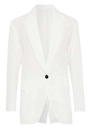 Brunello Cucinelli single-breasted cotton blazer - White