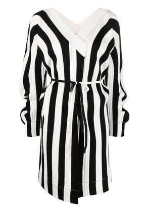 Bottega Veneta striped knitted wrap dress - Black