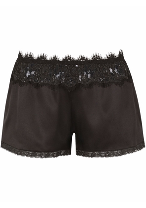 Dolce & Gabbana lace-detail satin shorts - Black
