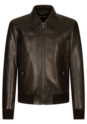 Dolce & Gabbana leather bomber jacket - Black