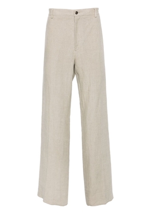 Ferragamo straight linen trousers - Neutrals