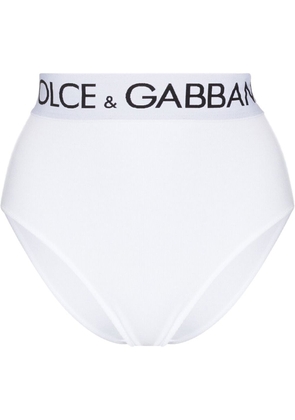 Dolce & Gabbana logo-tape detail high-waisted briefs - White
