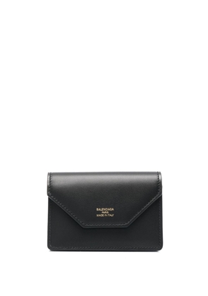 Balenciaga mini envelope leather wallet - Black