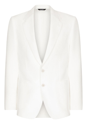 Dolce & Gabbana Deconstructed single-breasted linen blazer - White