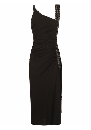 Dolce & Gabbana lace-up sleeveless midi dress - Black