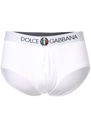 Dolce & Gabbana elastic waist logo briefs - White