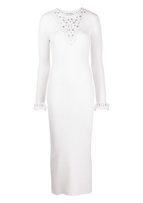 Rabanne open-knit panel midi dress - White