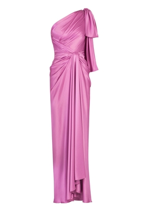 Dolce & Gabbana bow-detail one-shoulder silk dress - Pink