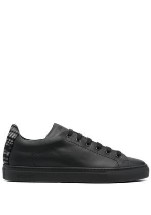 Missoni woven-heel counter leather sneakers - Black