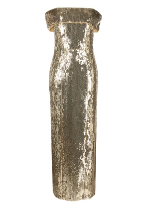 Galvan London Glencoe sequinned maxi dress - Gold