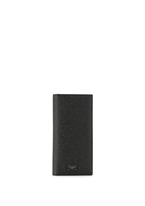 Dolce & Gabbana logo-tag leather vertical wallet - Black