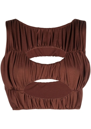 CONCEPTO cut-out detail cropped top - Brown