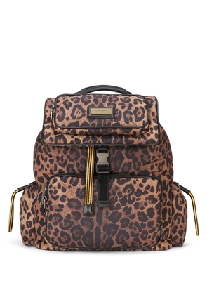 Dolce & Gabbana leopard-print backpack - Brown