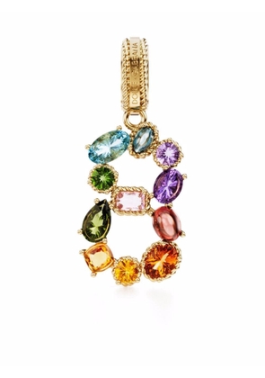 Dolce & Gabbana 18kt yellow gold number 8 gemstone pendant