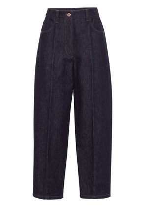 Brunello Cucinelli high-rise tapered jeans - Blue