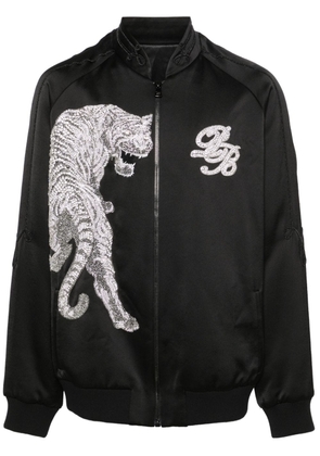 Balmain Tiger crystal-embellished bomber jacket - Black