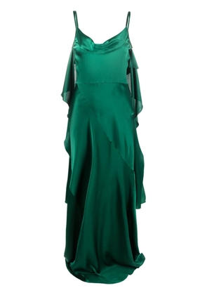 Alberta Ferretti draped sleeveless evening dress - Green