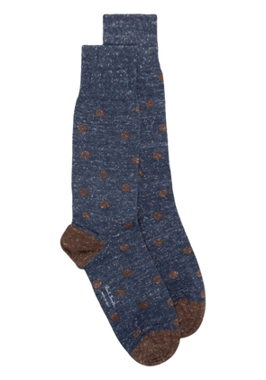 Paul Smith polka dot-intarsia ankle socks - Blue