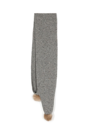 Paul Smith pompom speckled wool scarf - Grey
