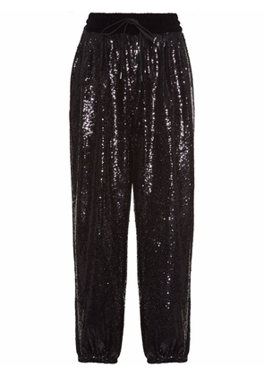 Miu Miu embroidered sequinned trousers - Black